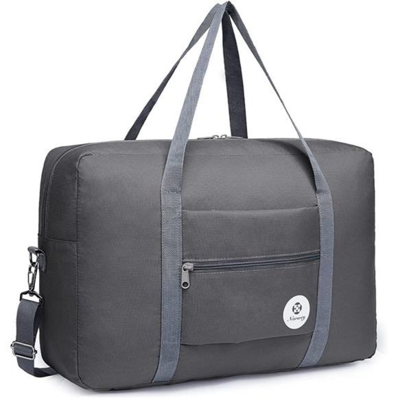 Handbags - FOLDABLE Travel Duffel Bag 3112 Grey ( with Shoulder Strap)